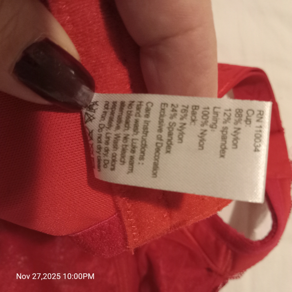 Elila Vibrant Red Lace Bra - Picture 5 of 5